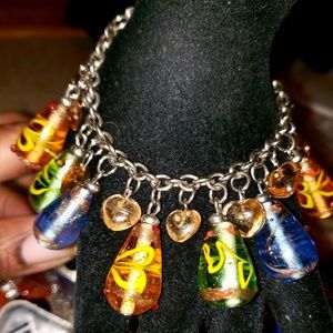 Glass Beaded Charm Bracelet